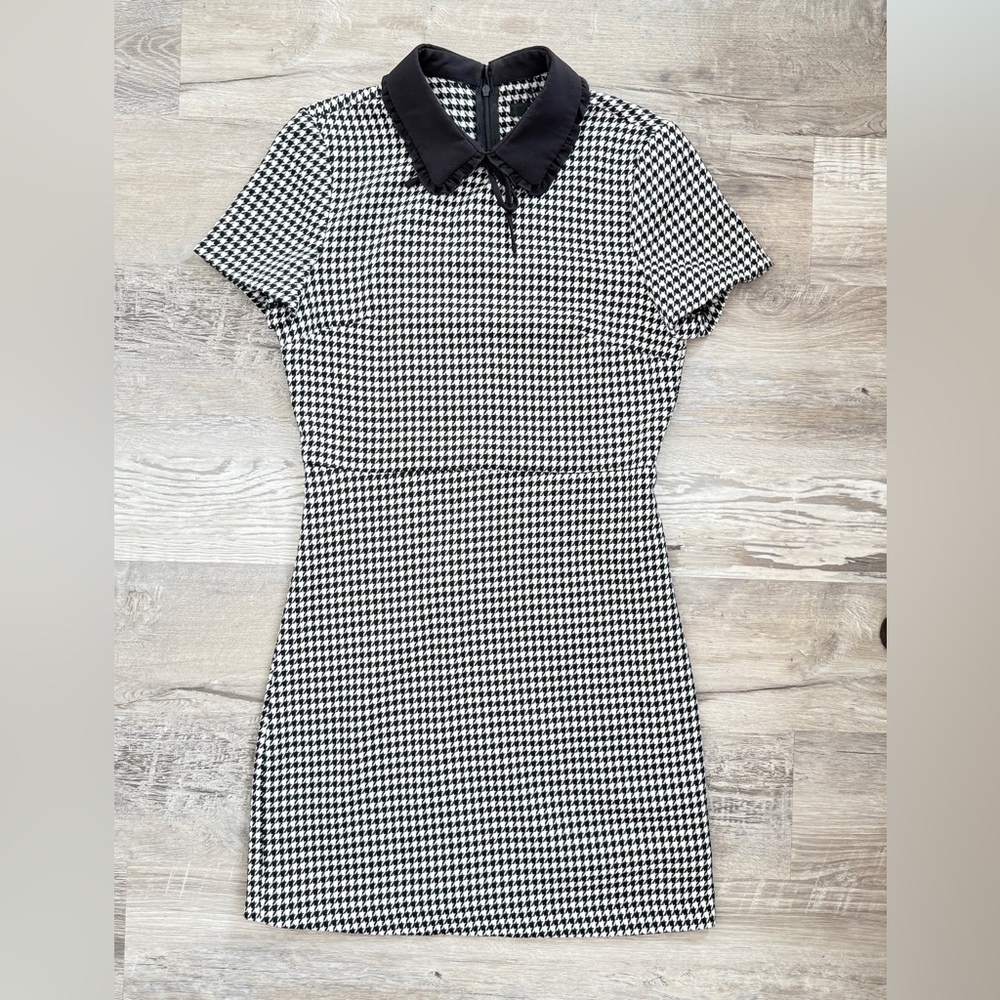 Reserved Black and White Houndstooth Mini Dress